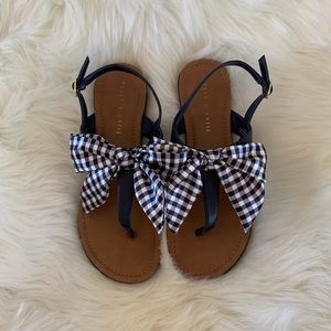 Checkered Bow Sandals
